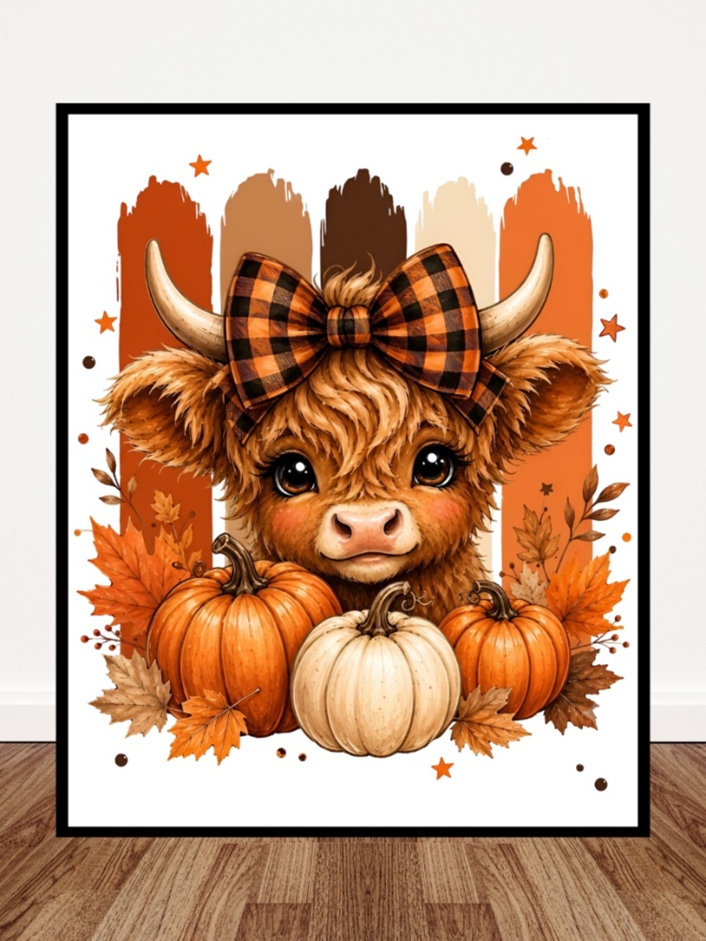 Fall Highland Cow Art Print